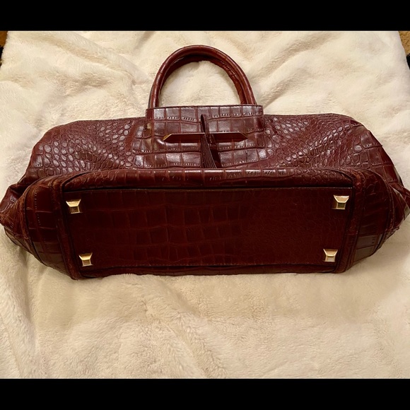 Brian Atwood Large Burgundy Leather Handbag - Picture 4 of 7